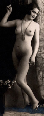 Nude woman in High Heels and Necklace